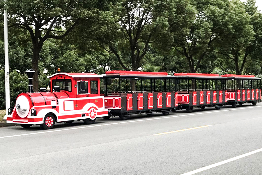 Élégant grand train touristique semi-fermé de 24 places sans voie ferrée