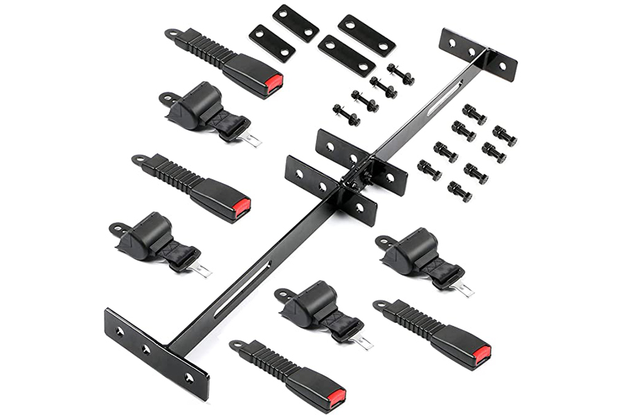 4 ensembles de kit de ceinture de sécurité rétractable, avec supports boulon en acier inoxydable, pour EZGO Yamaha Club Car